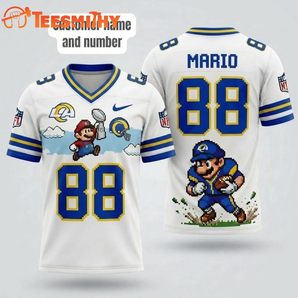 Los Angeles Rams NFL Mario 2026 Design Football Jersey
