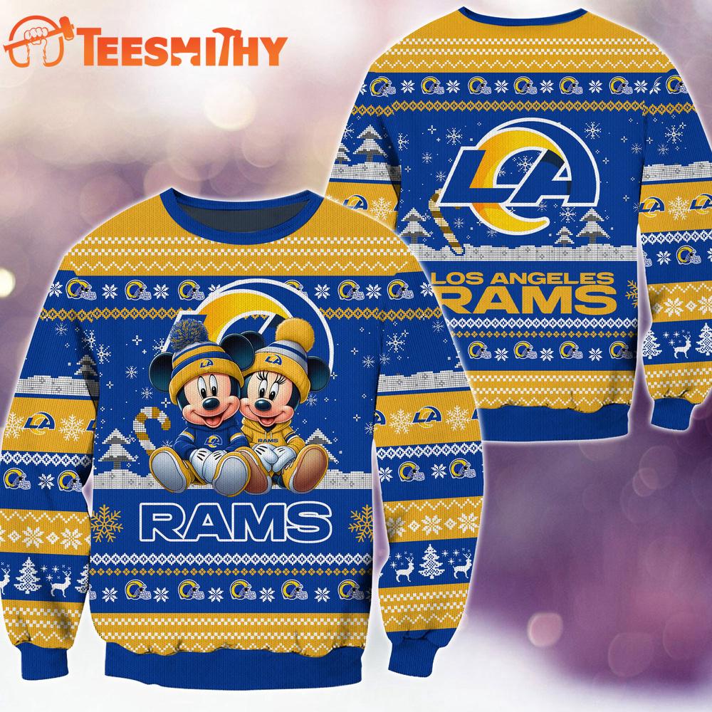 Los Angeles Rams NFL Mickey Minnie Ugly Christmas Sweater