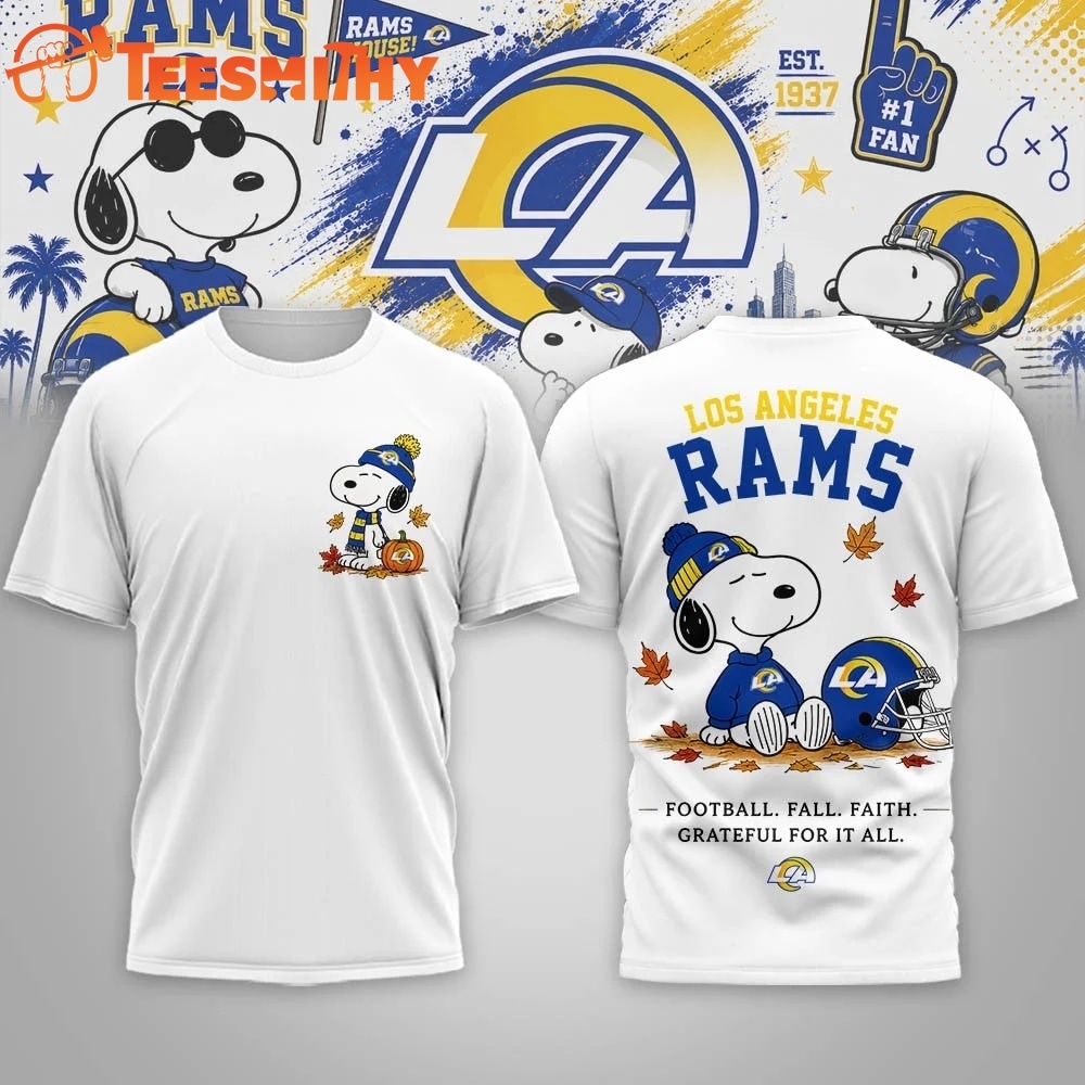 Los Angeles Rams NFL Snoopy Fall Game Day Beagle 3D Shirt