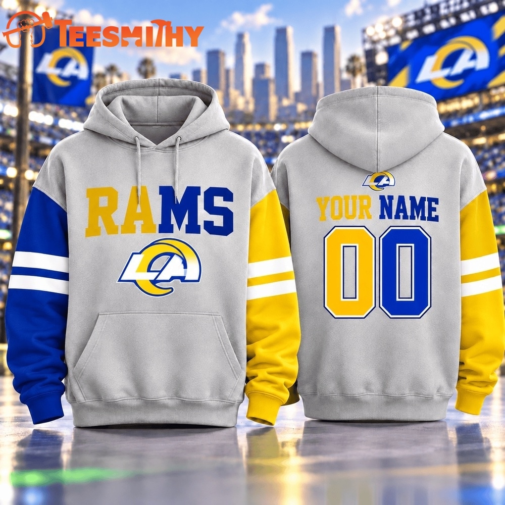Los Angeles Rams NFL Two Tone Colorblock Varsity Hoodie