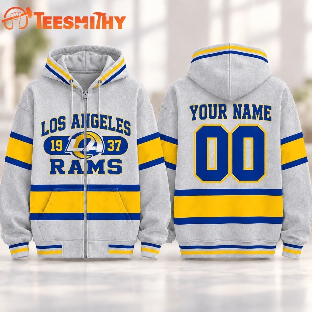 Los Angeles Rams NFL Varsity Stripe Zip Hoodie