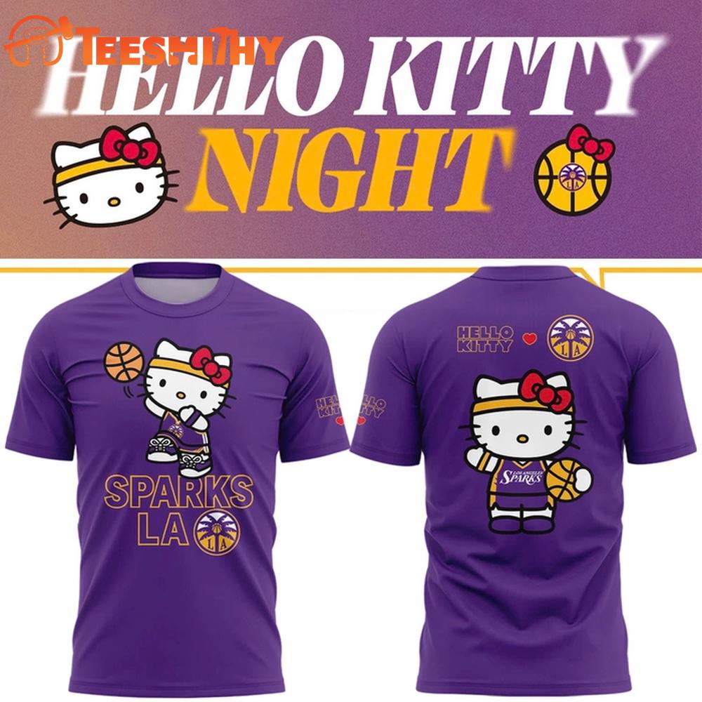 Los Angeles Sparks Hello Kitty Night 2025 3D Shirt