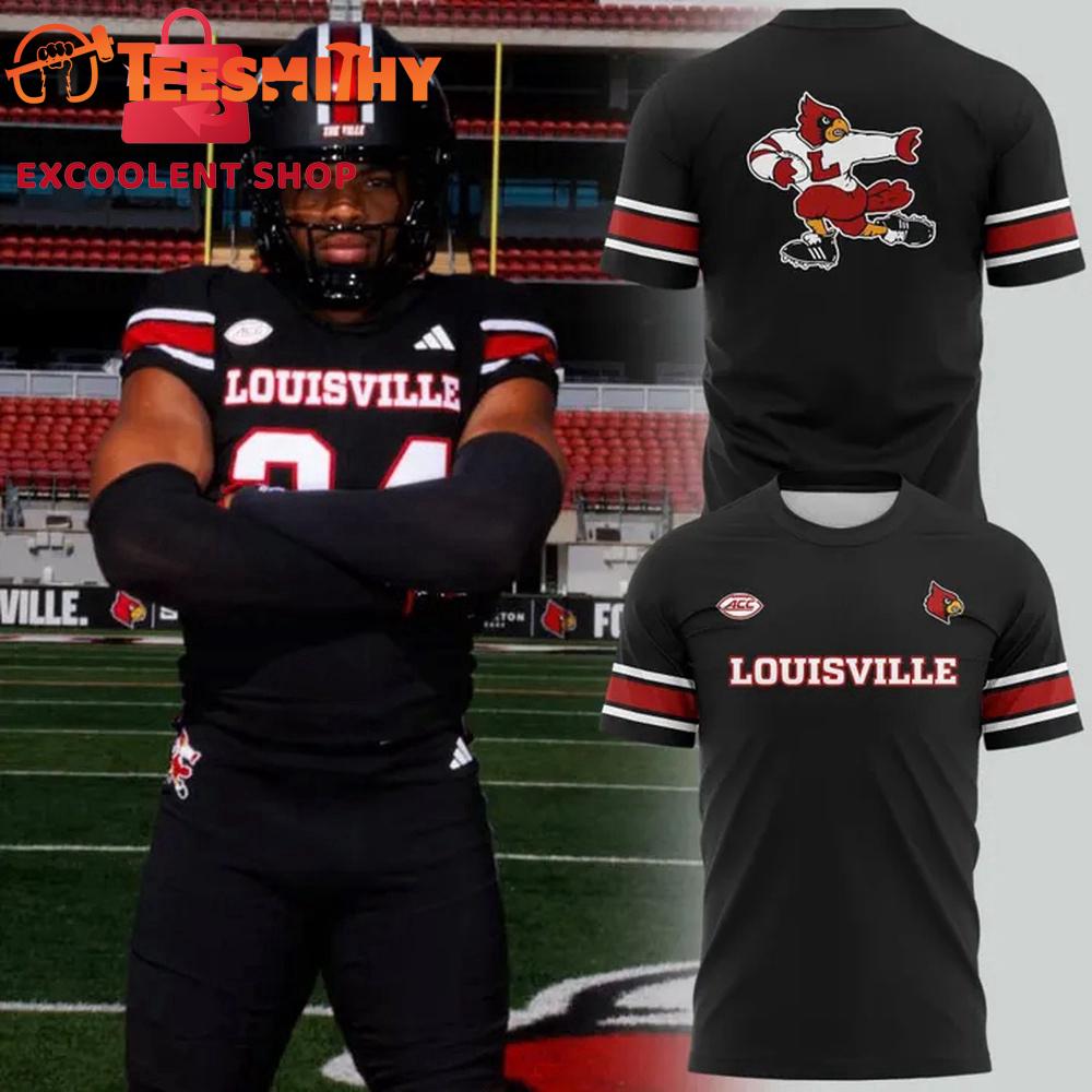 Louisville Cardinals Football Blackout Uniform 2025 T Shirt Louisville Cardinals Football Blackout Uniform 2025 T Shirt