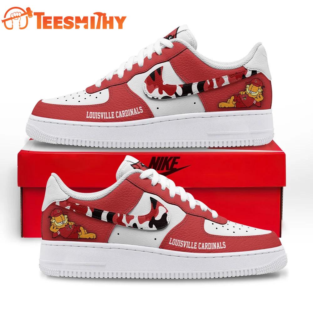 Louisville Cardinals NCAA Garfield Only Show Up Air Force 1 Shoes Sneaker