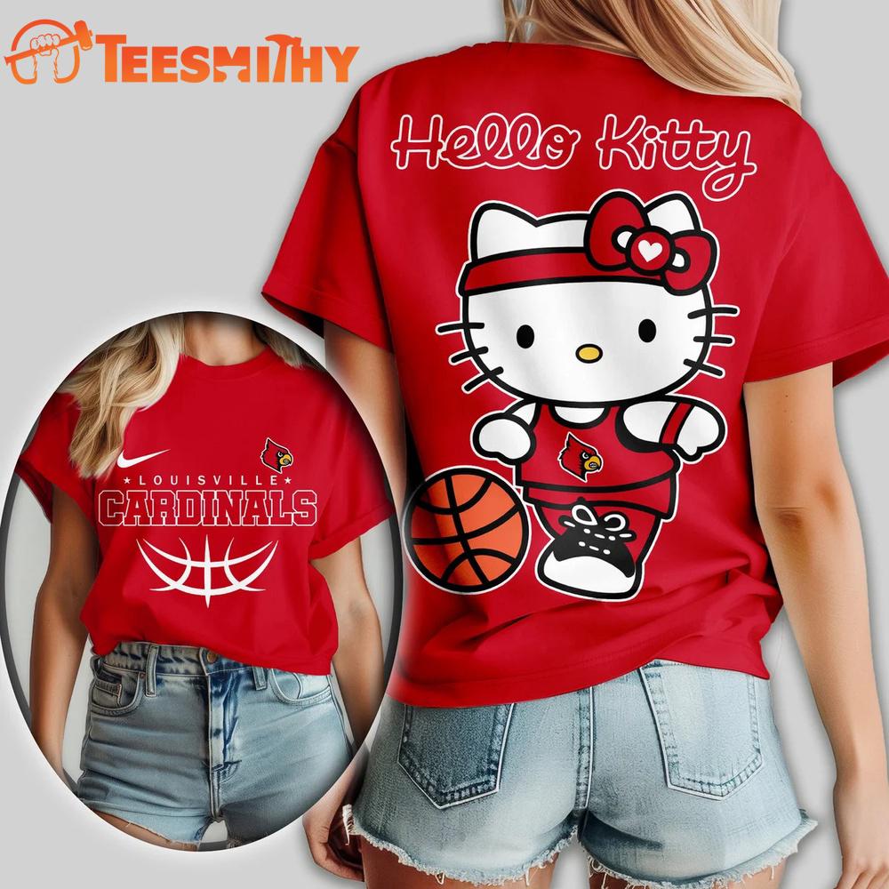 Louisville Cardinals NCAA Hello Kitty Basketball Unisex 3D T Shirt