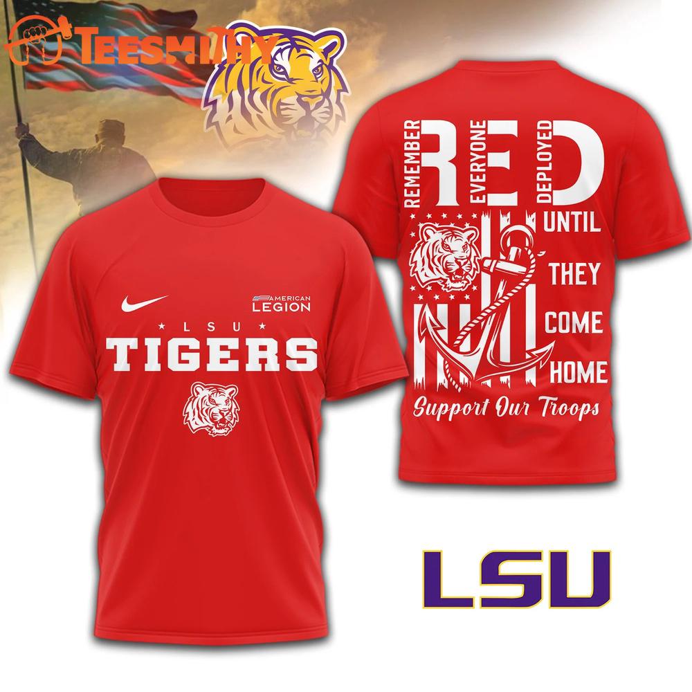 LSU Tigers 2026 NCAA Red Friday 3D T Shirt