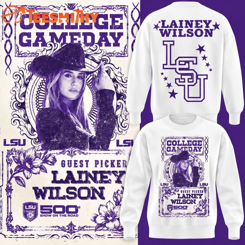 LSU Tigers Football x Lainey Wilson College GameDay 2026 White Sweatshirt