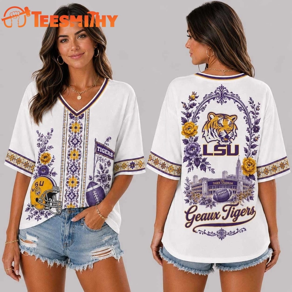 LSU Tigers NCAA Collegiate Pride Collection V Neck T Shirt