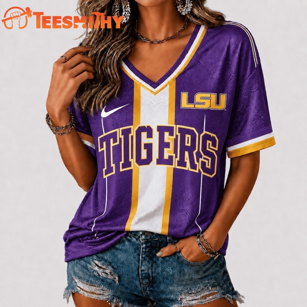 LSU Tigers NCAA Rivalry Game Spirit V neck T Shirt