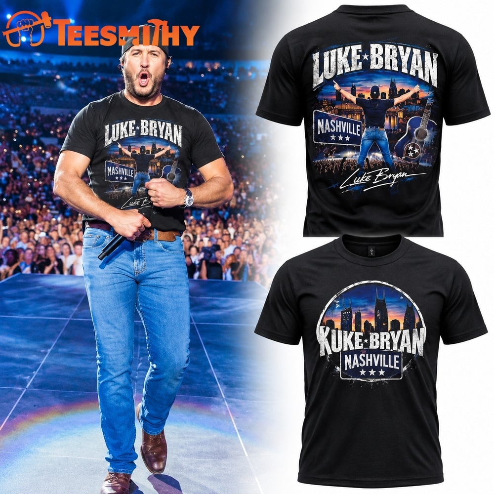Luke Bryan And Friends Nashville Bridgestone Arena 2026 Concert Two Sided Black T Shirt