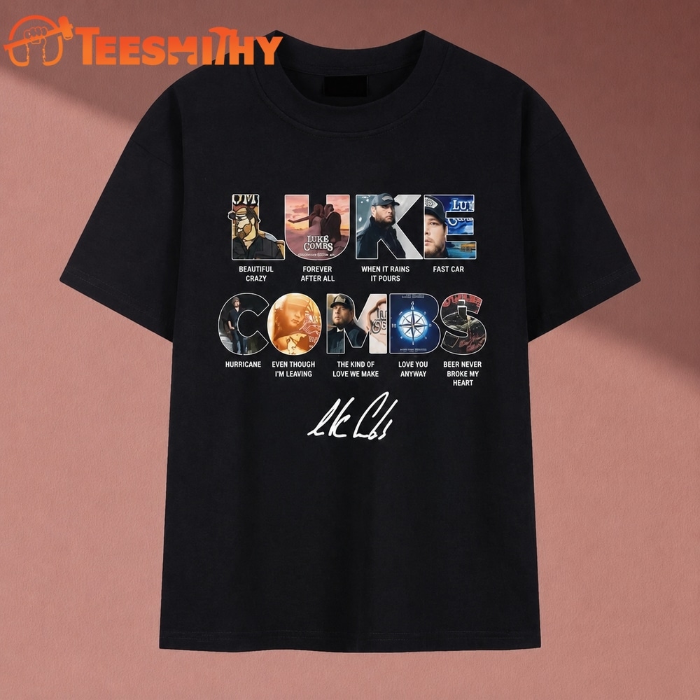 Luke Combs Greatest Songs Collage Signature Country Music T Shirt