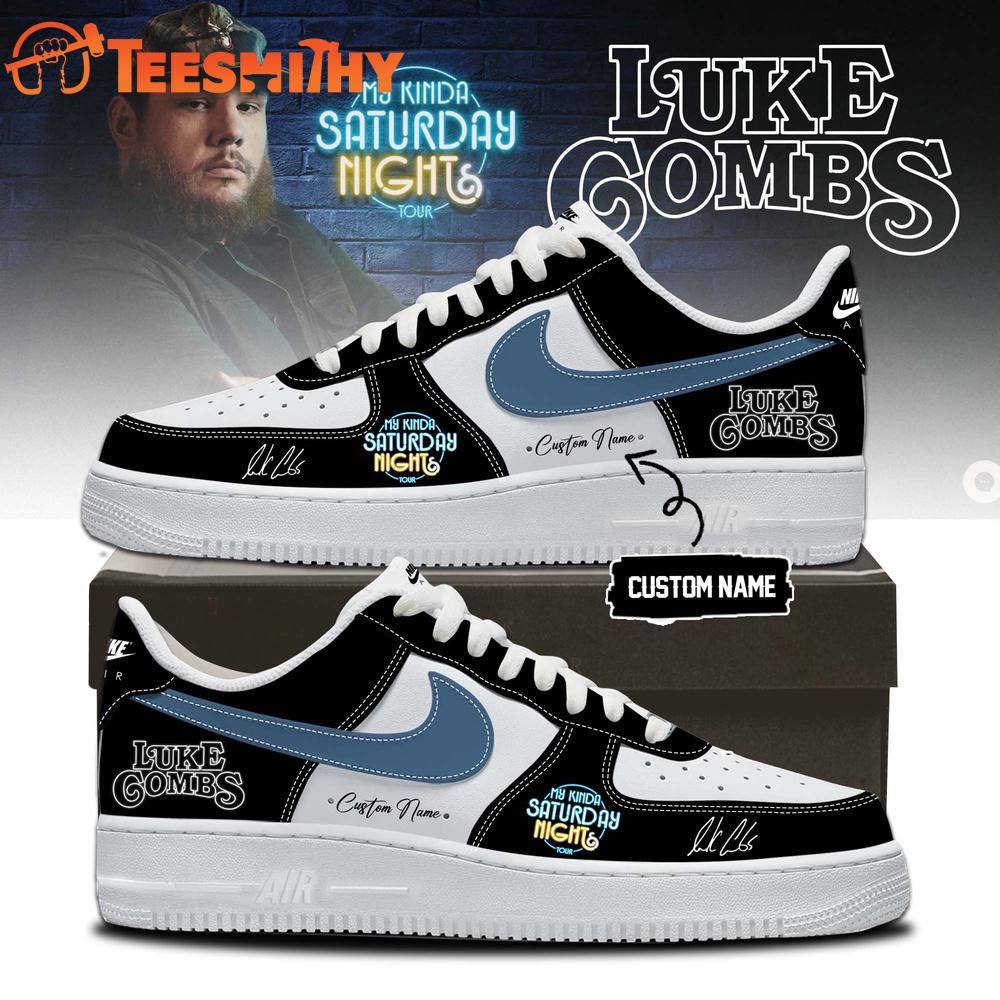Luke Combs My Kinda Saturday Night Tour 2026 Signature Black Air Force 1 Shoes