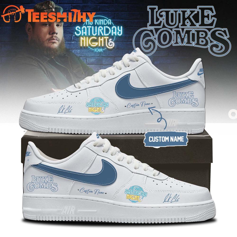 Luke Combs My Kinda Saturday Night Tour 2026 Signature White Air Force 1 Shoes