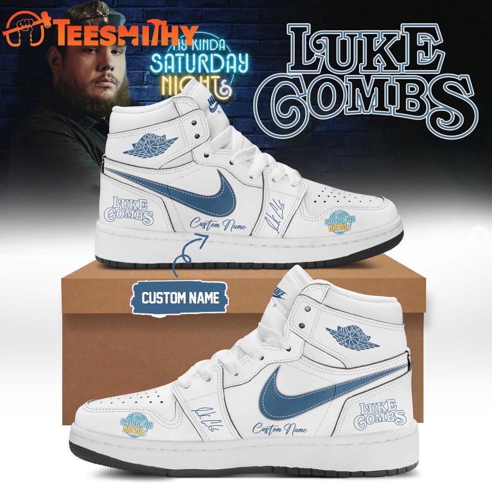 Luke Combs My Kinda Saturday Night Tour 2026 Signature White Air Jordan 1 Shoes