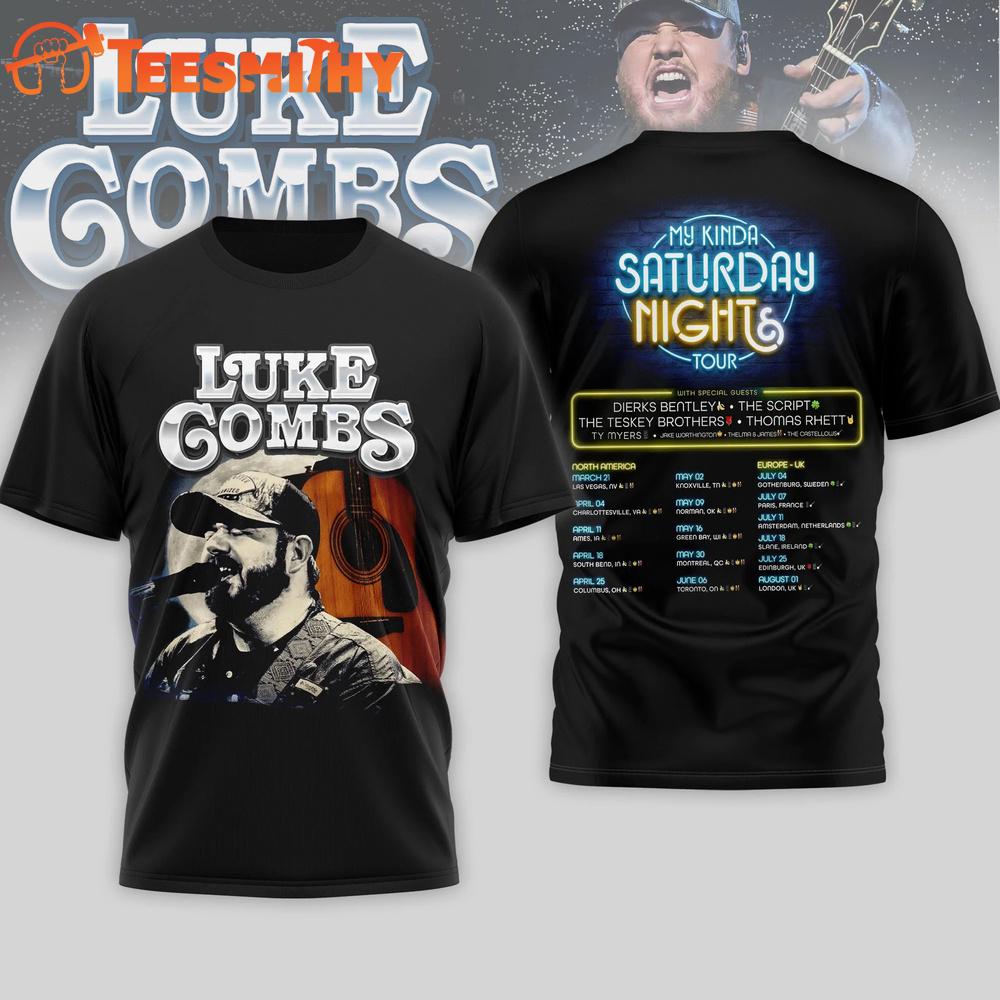 Luke Combs My Kinda Saturday Night Tour 2026 T Shirt