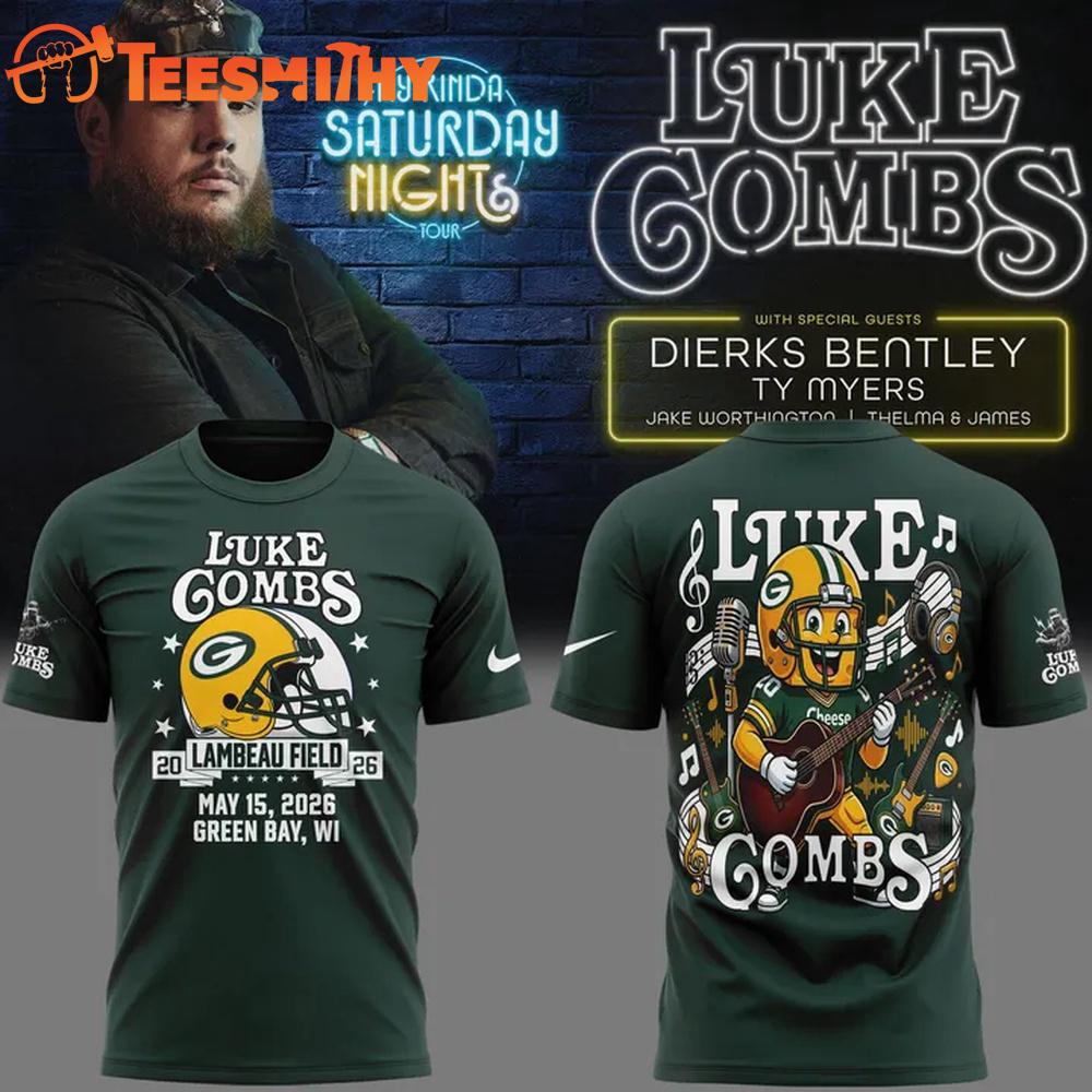 Luke Combs x Green Bay Packers My Kinda Saturday Night Tour 2026 Mascot T Shirt