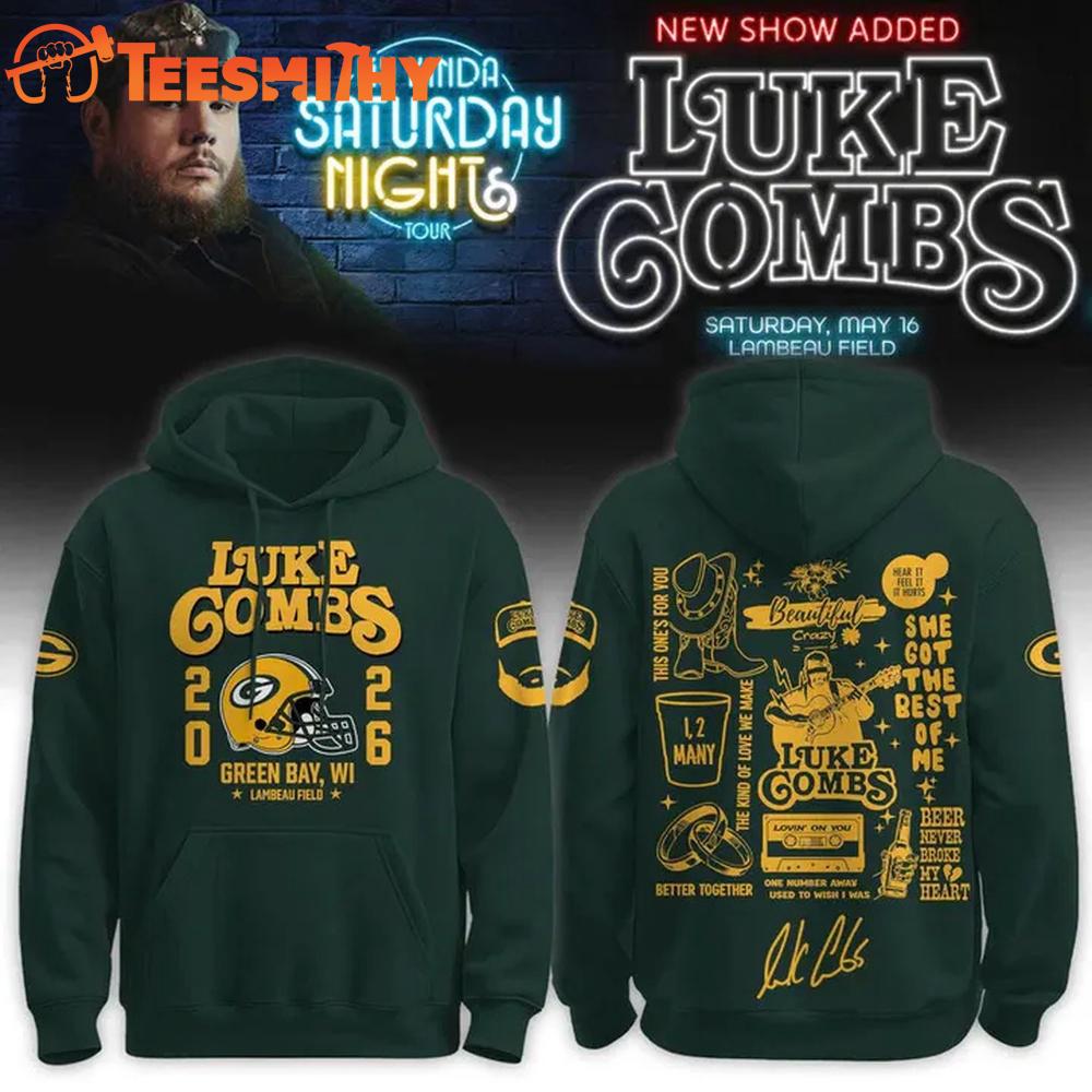 Luke Combs x Green Bay Packers My Kinda Saturday Night Tour 2026 New Design Hoodie