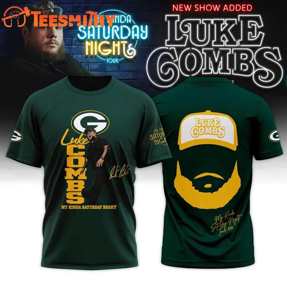 Luke Combs x Green Bay Packers My Kinda Saturday Night Tour 2026 Special New 3D Shirt