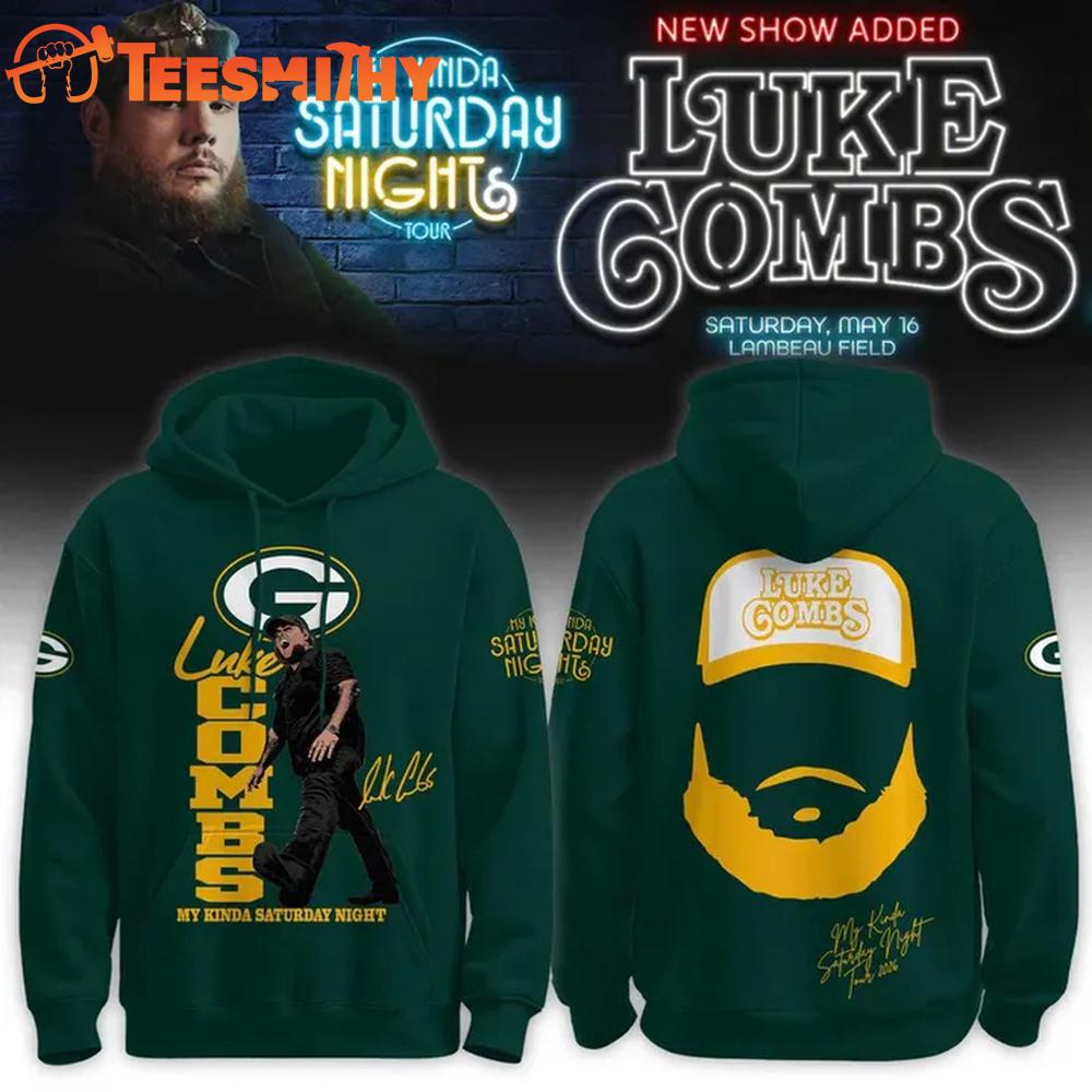 Luke Combs x Green Bay Packers My Kinda Saturday Night Tour 2026 Special New Hoodie