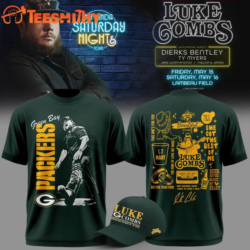 Luke Combs x Green Bay Packers My Kinda Saturday Night Tour 2026 T Shirt