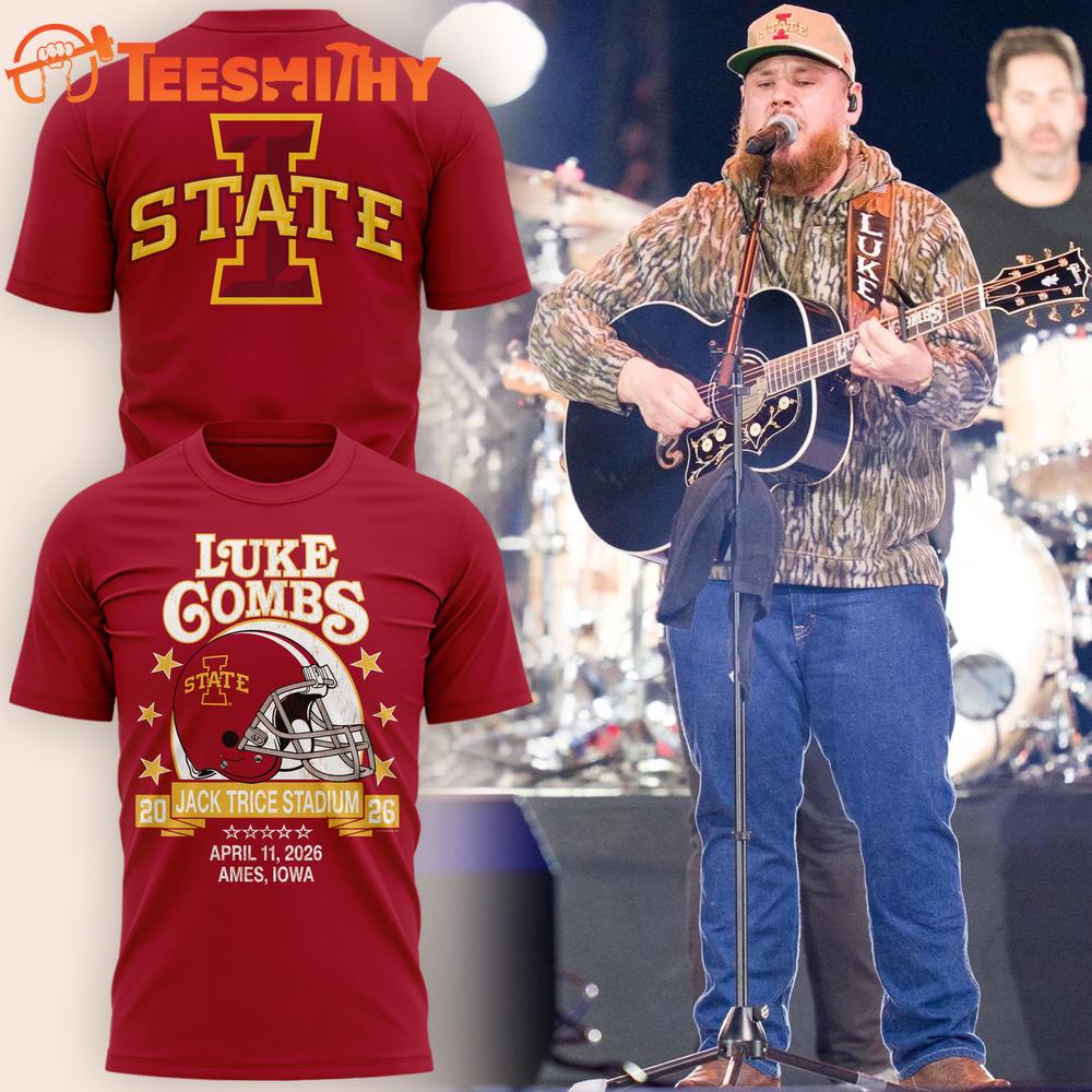 Luke Combs x Iowa State Cyclones Football Red T Shirt