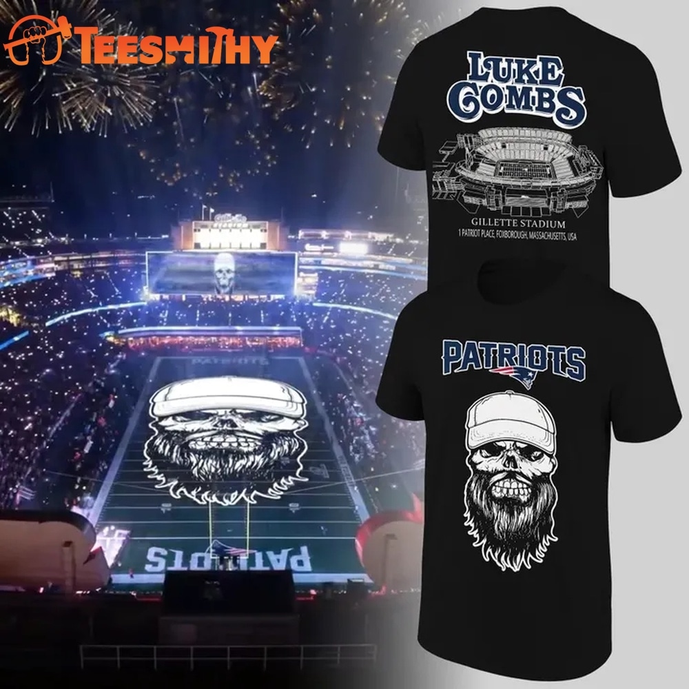 Luke Combs x New England Patriots 2026 Black 3D Shirt
