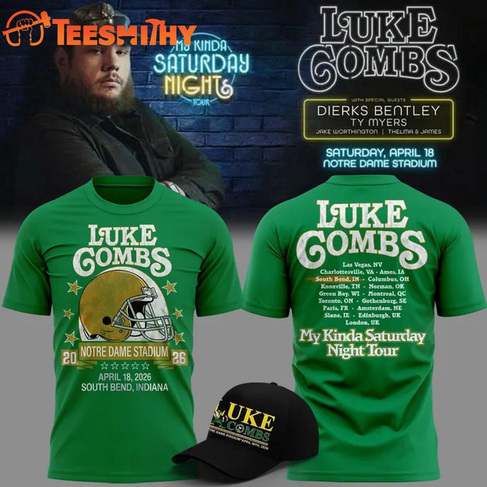 Luke Combs x Notre Dame Fighting My Kinda Saturday Night Tour 2026 Special New T Shirt
