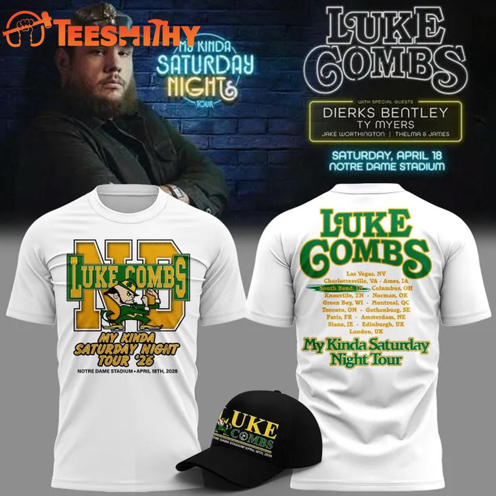 Luke Combs x Notre Dame Fighting My Kinda Saturday Night Tour 2026 T Shirt