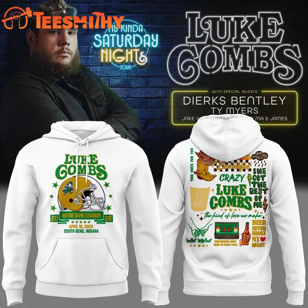 Luke Combs x Notre Dame Stadium My Kinda Saturday Night Tour 2026 Limited Hoodie