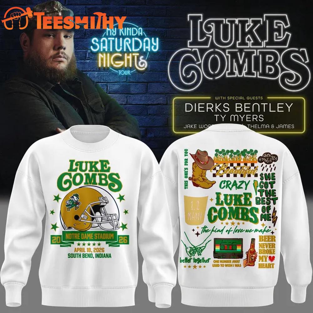 Luke Combs x Notre Dame Stadium My Kinda Saturday Night Tour 2026 Limited Sweatshirt