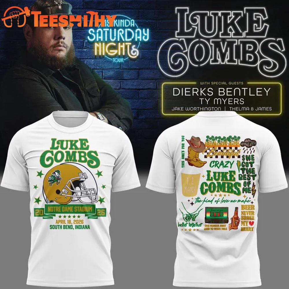 Luke Combs x Notre Dame Stadium My Kinda Saturday Night Tour 2026 Limited T Shirt