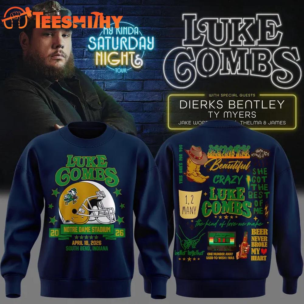 Luke Combs x Notre Dame Stadium My Kinda Saturday Night Tour Sweatshirt