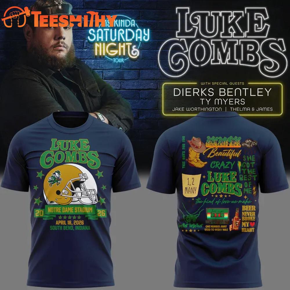 Luke Combs x Notre Dame Stadium My Kinda Saturday Night Tour T Shirt
