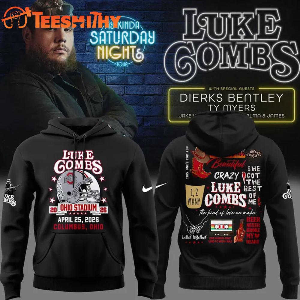 Luke Combs x Ohio State Stadium My Kinda Saturday Night Tour Black Hoodie