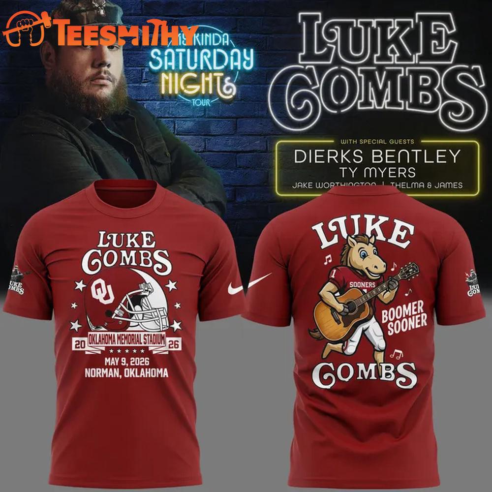 Luke Combs x Oklahoma Sooners Football Country Music 2026 T Shirt