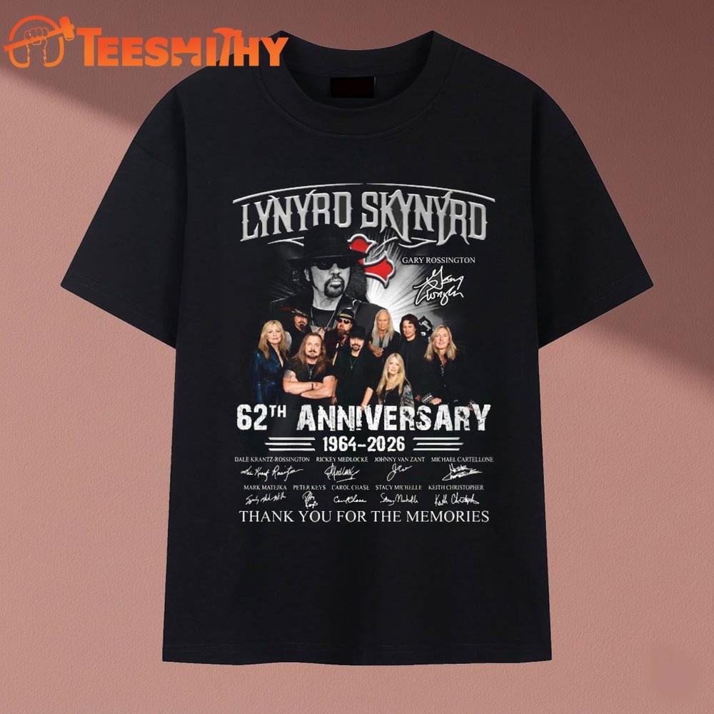 Lynyrd Skynyrd 62th Anniversary 1964 2026 Band Signatures T Shirt