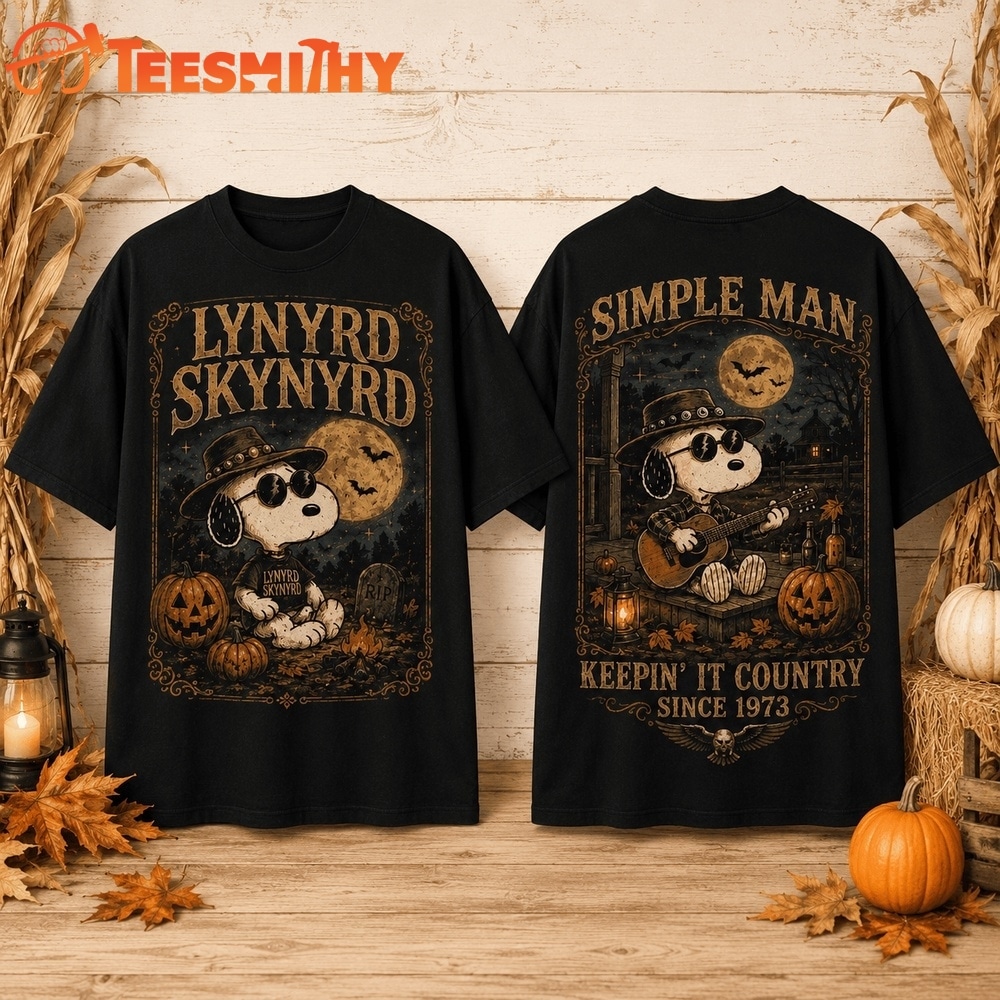 Lynyrd Skynyrd x Snoopy Halloween Simple Man Keepin 3D Shirt