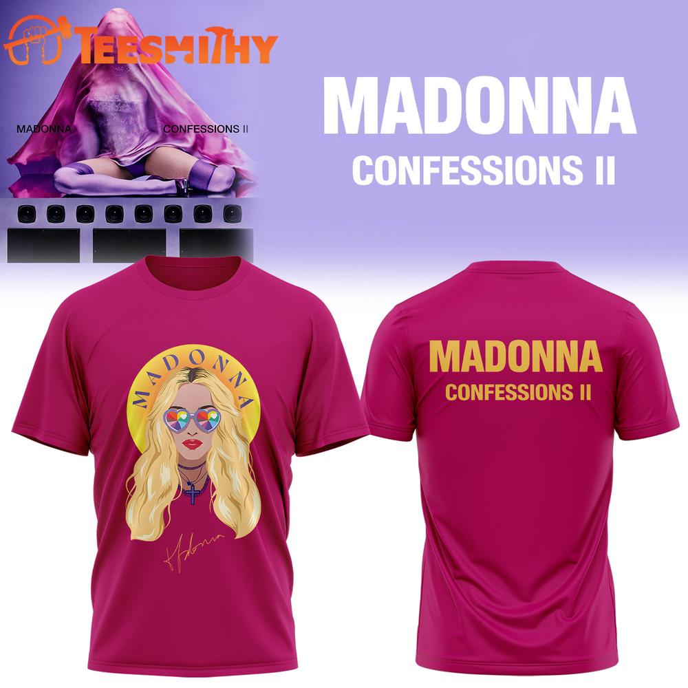 Madonna Confessions II Album 2026 Pink Design T Shirt
