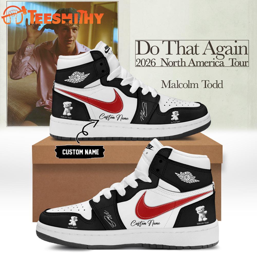 Malcolm Todd Do That Again Tour Signed 2026 Black Air Jordan 1 Hightop Shoes