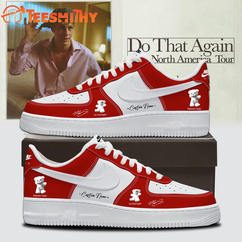 Malcolm Todd Do That Again Tour Signed 2026 Red Air Force 1 Shoes Sneakers
