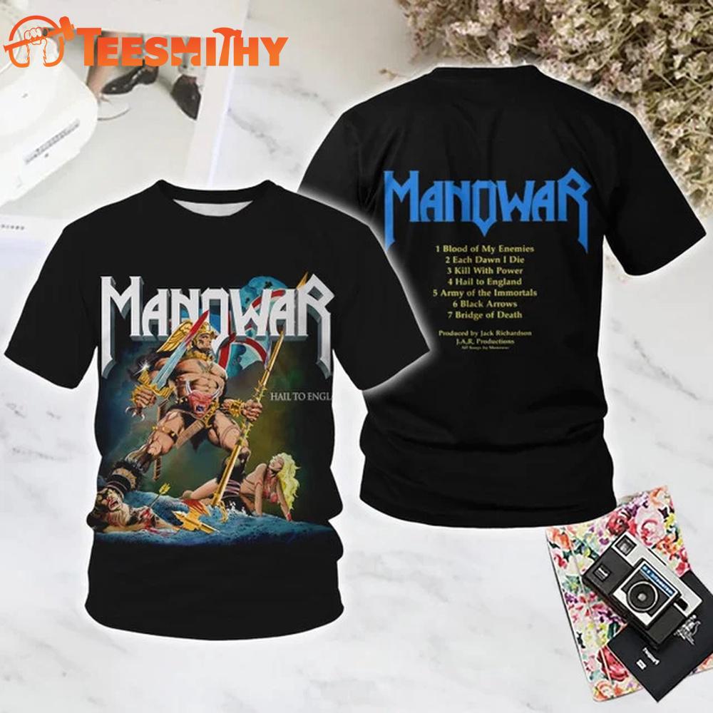 Manowar Warriors Hail to England All Over Printed T Shirt