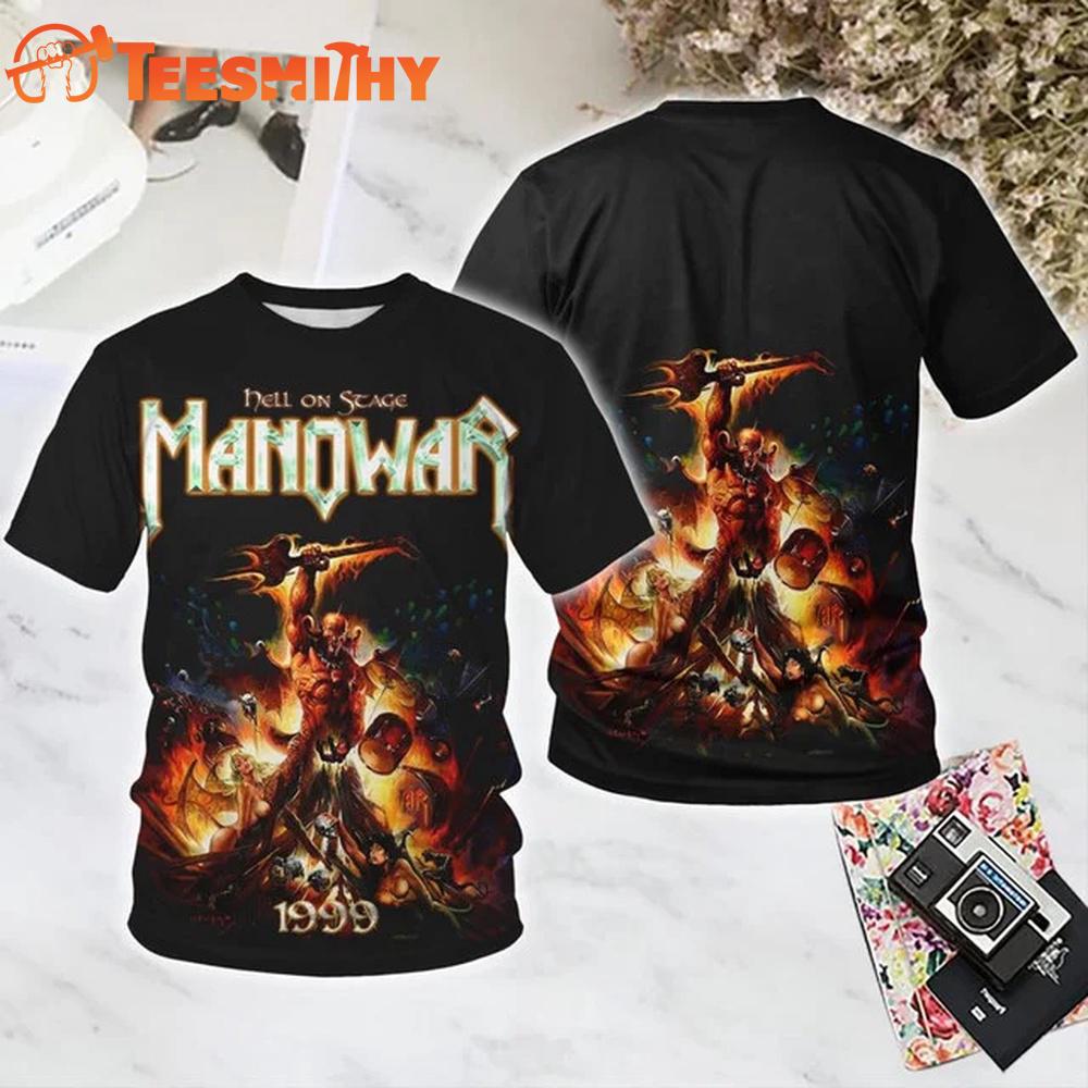 Manowar Warriors Hell on Stage All Over Printed T Shirt