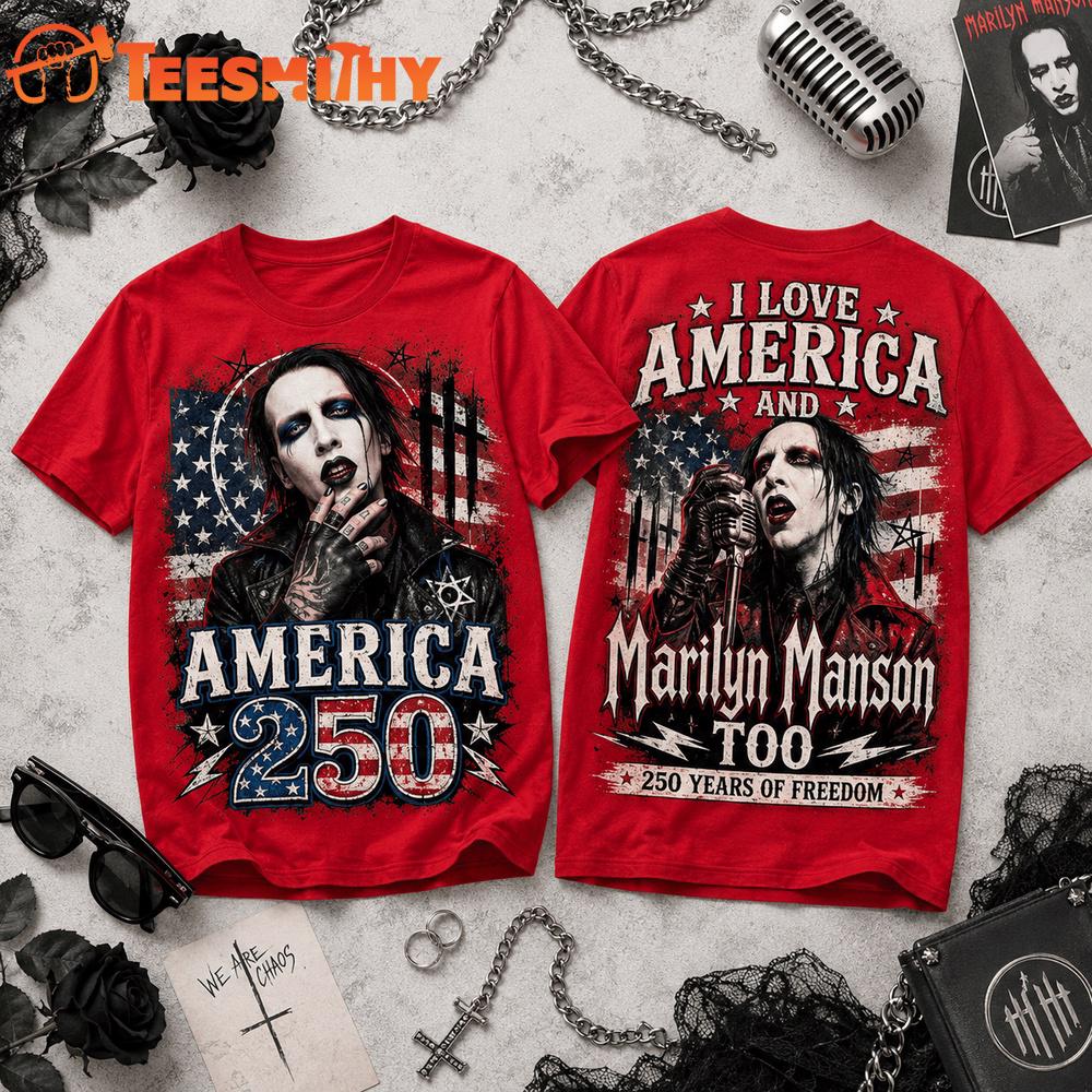 Marilyn Manson 250 Years Of Freedom New Design 3D Shirt
