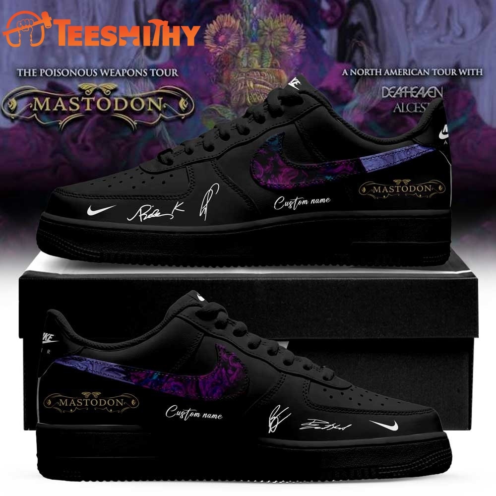Mastodon Poisonous Weapons Tour 2026 Custom Black Air Force 1 Shoes