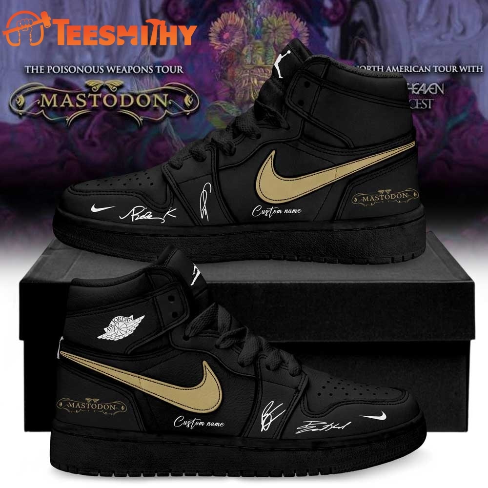 Mastodon Poisonous Weapons Tour 2026 Custom Black Air Jordan 1 Shoes