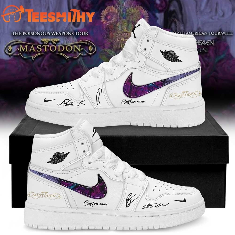 Mastodon Poisonous Weapons Tour 2026 Custom White Air Jordan 1 Shoes