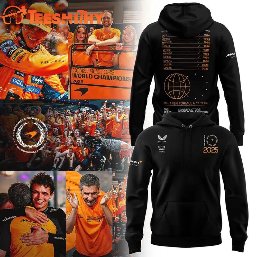 McLaren Formula 1 Team 2025 Constructors Champions Black Hoodie