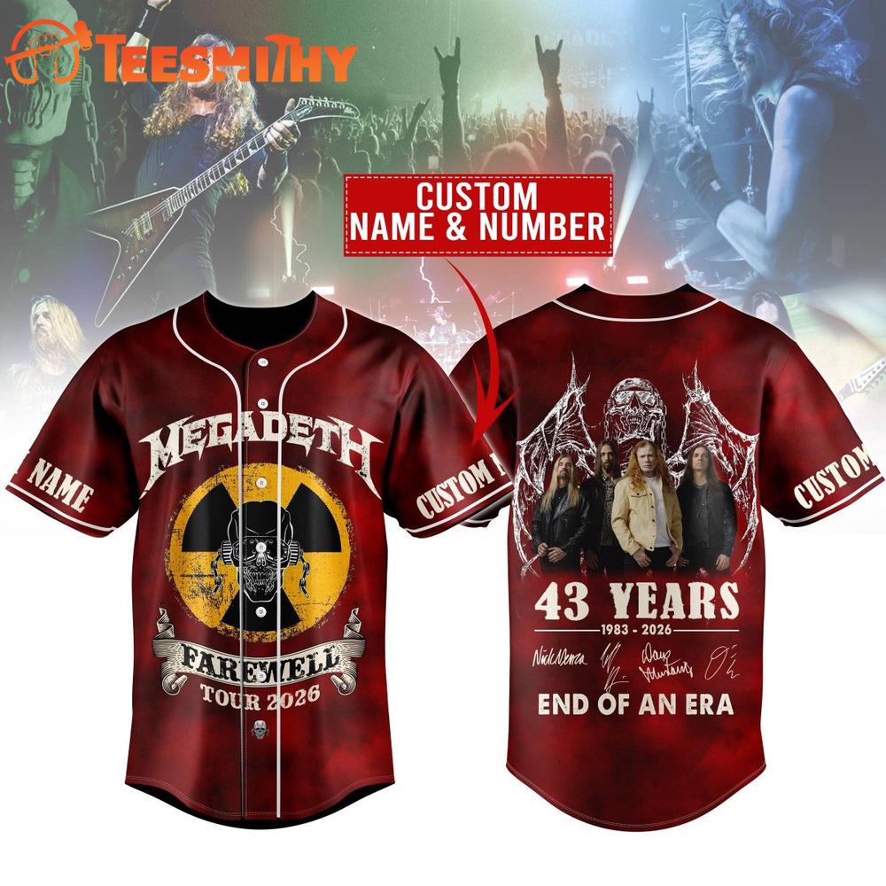 Megadeth 1983-2026 43 Years Of Killing Businees Personalized Jersey Shirt Megadeth 1983-2026 43 Years Of Killing Businees Personalized Jersey Shirt