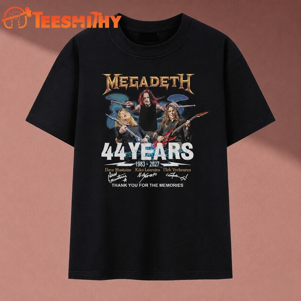 Megadeth 44 Years 1983 2027 Band Signatures Heavy Metal T Shirt