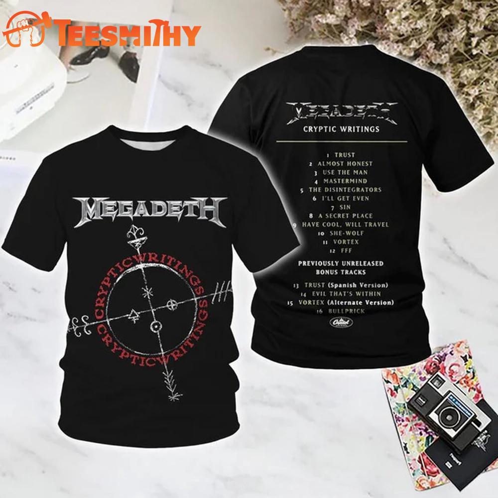 Megadeth Cryptic Writings 3D T Shirt